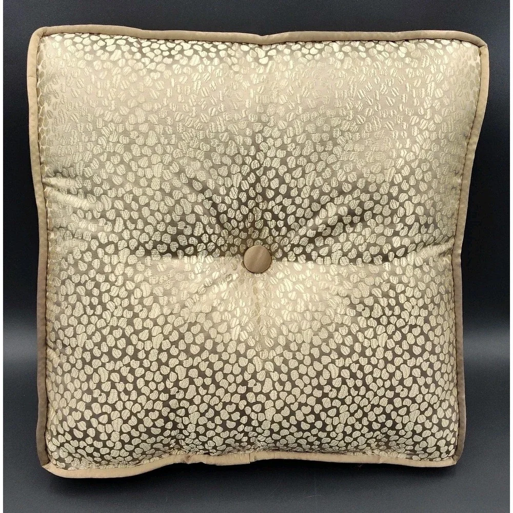 VTG Couch Pillow Square Luxery‎ Gold 17x17x3 Covers Throw Sparkling BL3.3GO3533